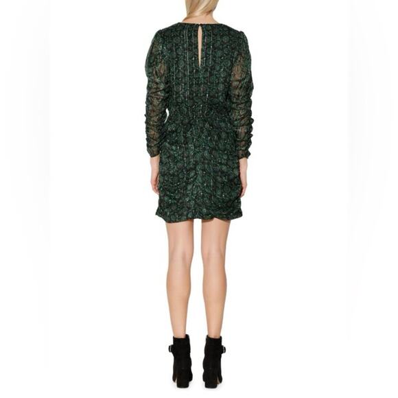 WALTER BAKER Deena Tulip Print Dress Forest Tulip Green L $268 - Picture 2 of 6